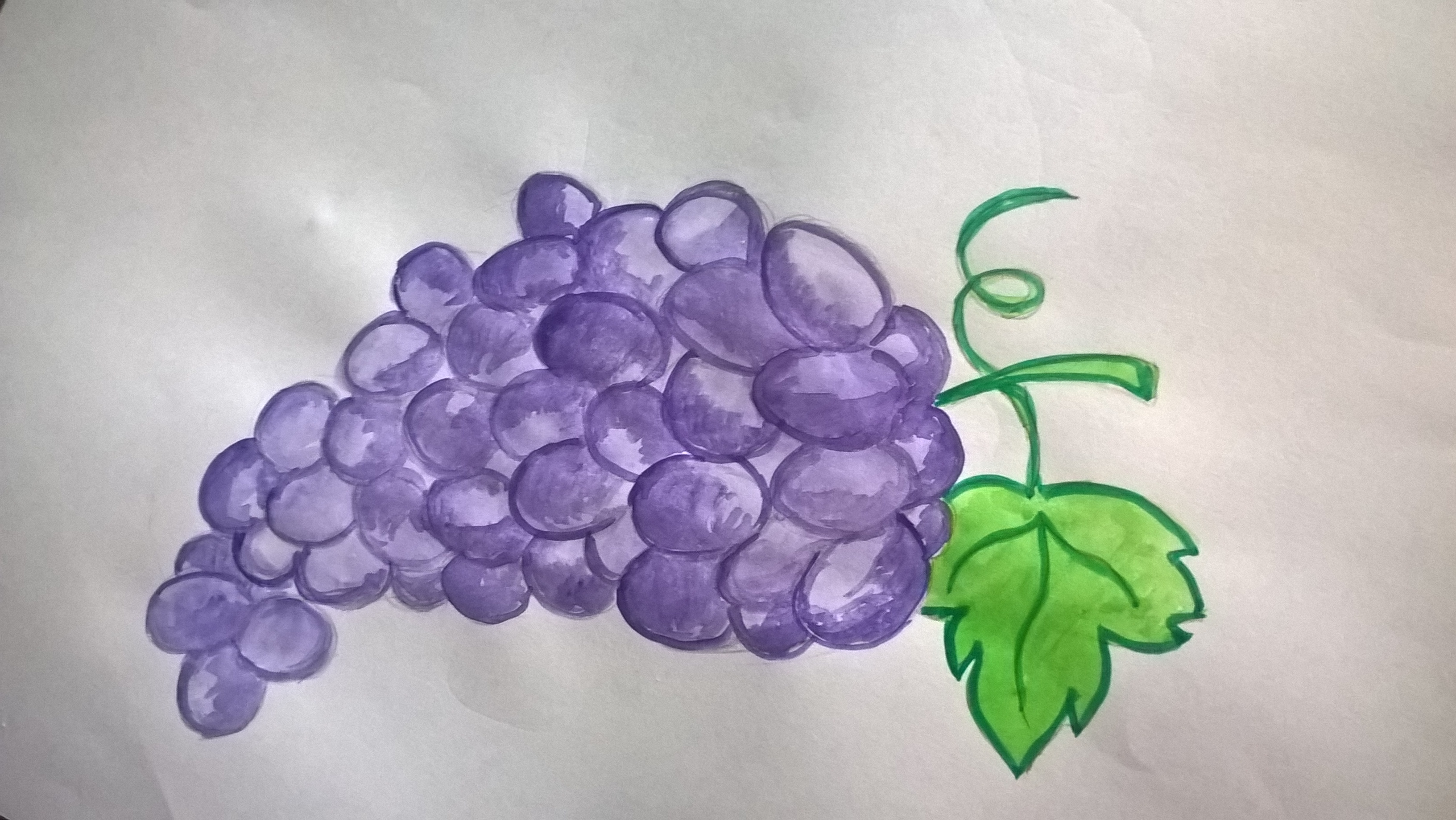 Как нарисовать виноград акварелью