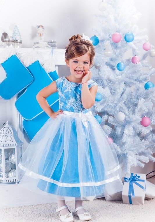 Детское синее платье ( фото)